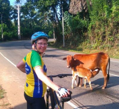 Annette Meier Cycling on the  tour with redspokes